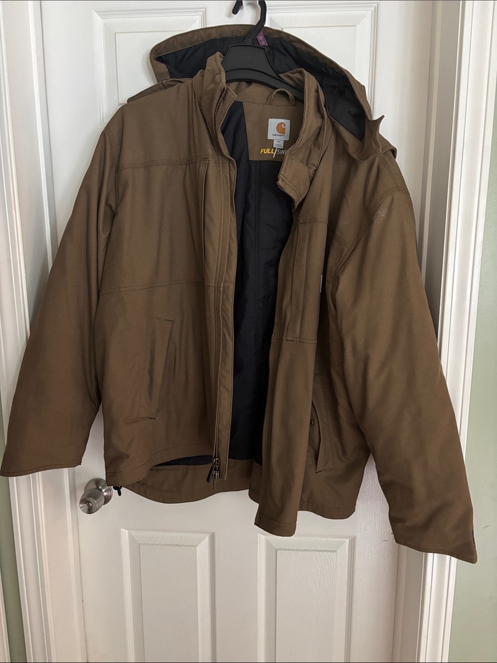 Carhartt Men’s Brown Hooded Insulated Puffer Jacket